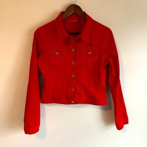 Apple Bottoms Red Denim Jacket Size Med